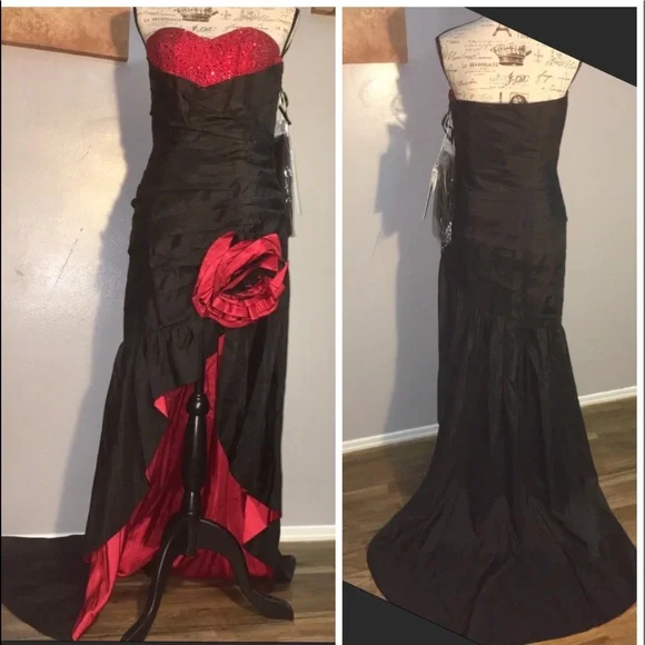 Black red Gorgeous bolero prom pageant dress - Picture 2 of 7